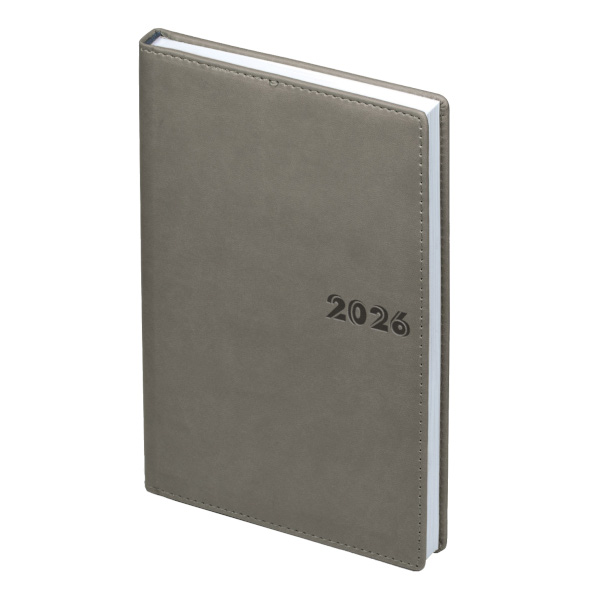 Ежедневник А5+ 2026 Bruno Visconti "Velvet" тв. обл., иск.кожа, серый 3-123/13-26