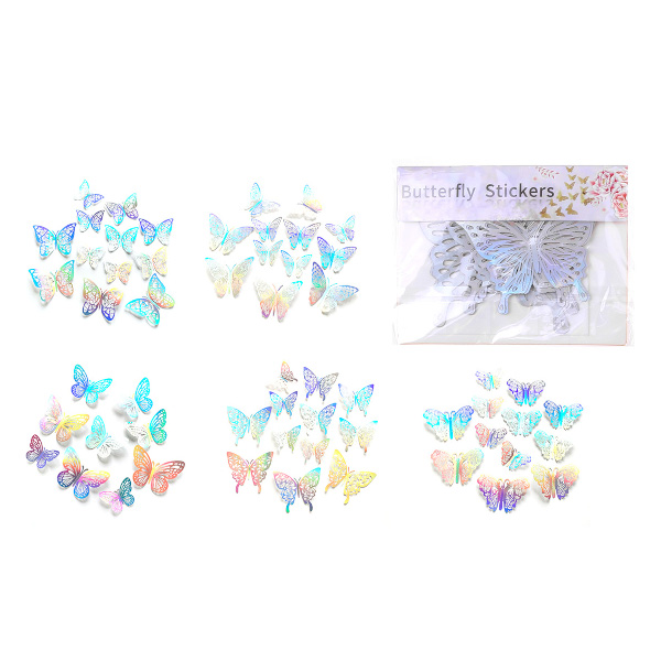 Декоративные элементы пластик, 12шт, ассорти "Бабочки" M-20115 MAZARI ТМ
