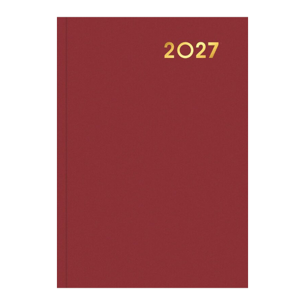 Ежедневник А5 2027г Lamark тв.обл., бумвинил, сшивка, бордовый 27367-BL