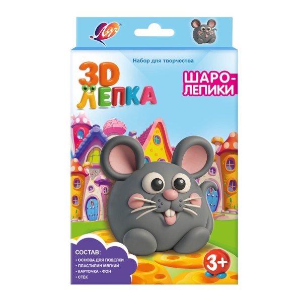 Набор для творчества Луч "Шаролепики. Мышка" 3D лепка 35С 2328-08