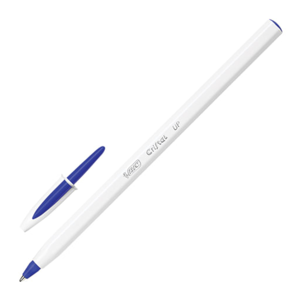 Ручка шар. 1,2мм, синий, белый корп. "Cristal UP" 142916 Bic