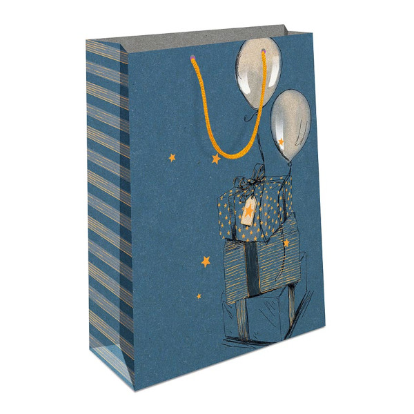 Пакет бумажный 14,5*11,5*6,5см "Подарки. Синий" 0291.590 Арт Дизайн