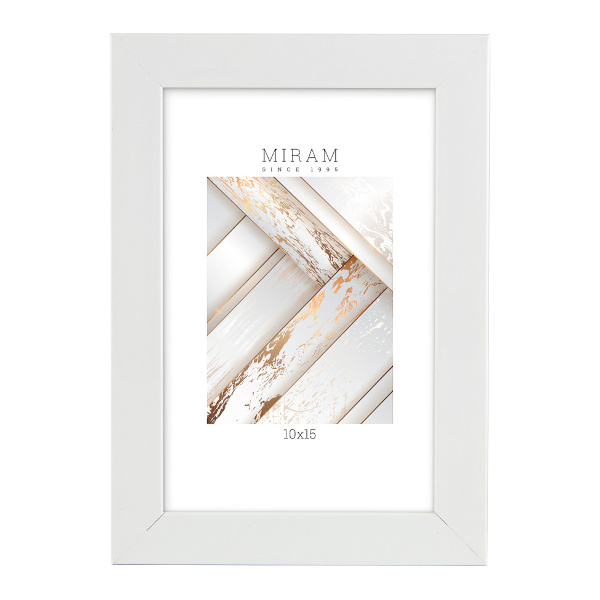 Фоторамка 10*15 пластик, багет 18мм, белый, вставка пластик, ножка 641861-4 МИРАМ
