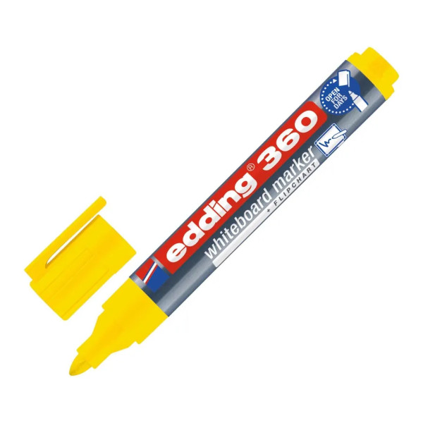 Маркер для доски 1,5-3мм, спирт.осн., пулевид, желтый, пластик. корп. 360/5 1183289 Edding
