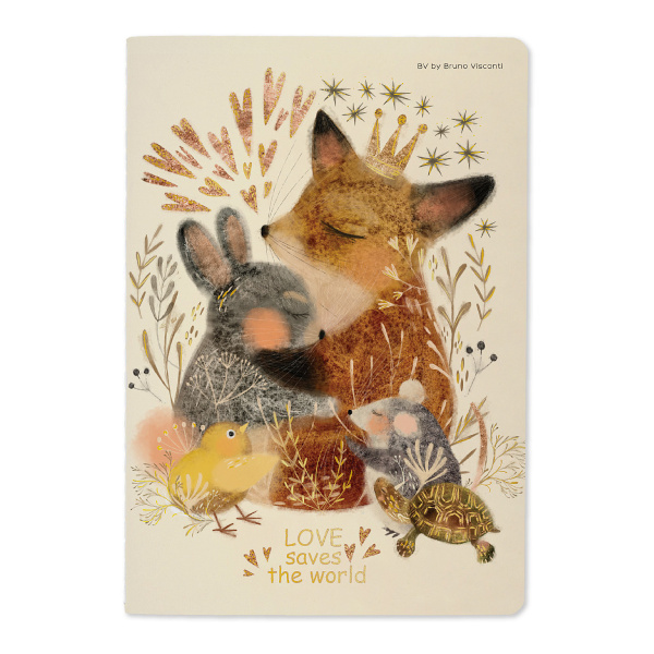 Тетрадь 40л А5 клетка/сшивка "Любовь, как она есть" картон, рисунок 7-40-001/151  Bruno Visconti