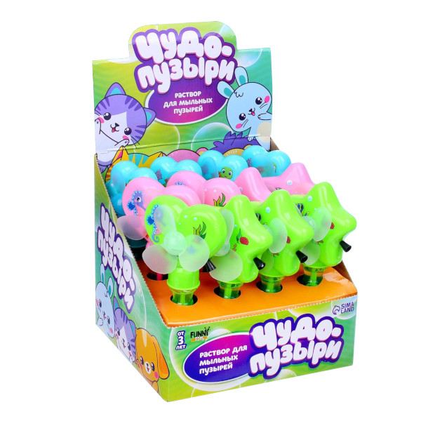 Мыльные пузыри "Вентилятор" 30мл, ассорти 7295899 Funny toys