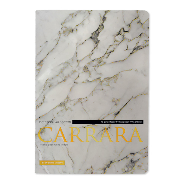 Тетрадь 40л А5 клетка/сшивка "Carrara" картон, рисунок 7-40-505/63 Bruno Visconti