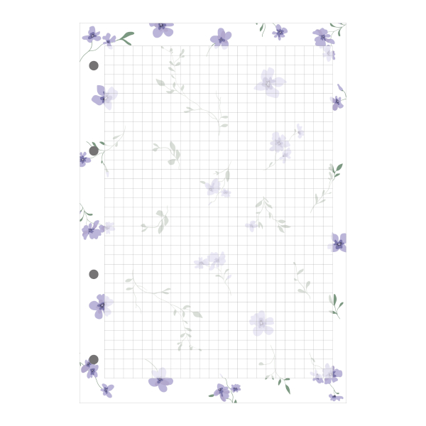 Сменный блок для тетрадей на кольцах А5  50л, клетка, рисунок "Posy" N6147 Be Smart