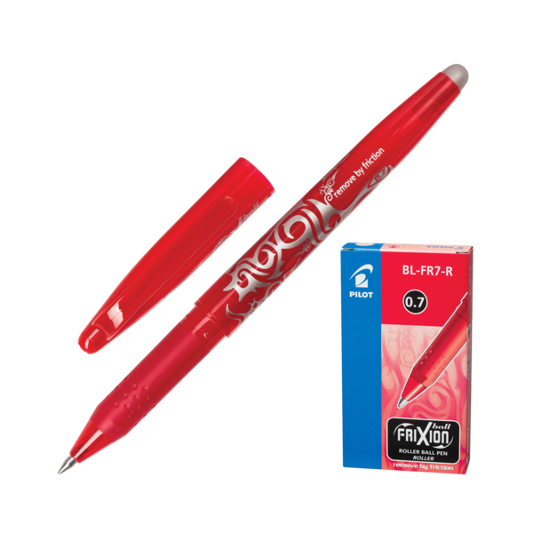Ручка гелевая стираемая 0,7мм, красный, корп. красный "Frixion Point" BL-FR-7 (R) Pilot