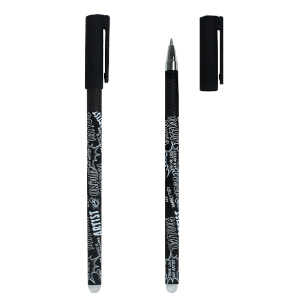 Ручка гелевая стираемая 0,5мм, синий, корп. рис. "Знаки опасности" 71677 Феникс+