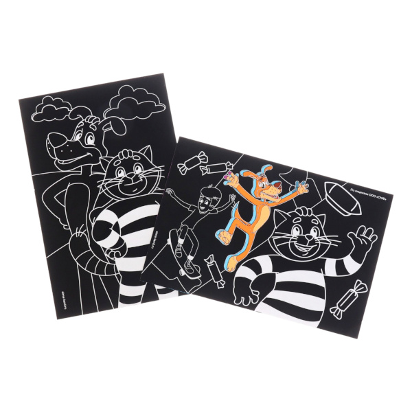 Набор для творчества Союзмультфильм "Простоквашино" гравюра А6, цветная, 2шт 10340814