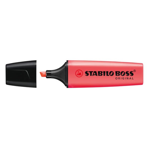 Текстовыделитель Stabilo BOSS /красный/cкошенный/1-5мм 70/40