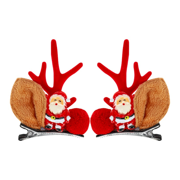 Заколки для волос "Дед Мороз" 2шт, 8*5см НУ-1935 Миленд