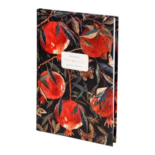 Блокнот А5 80л "Flora. Гранат" клетка, сшивка, тв.обл., картон, рисунок 3-80-072/43 Bruno Visconti