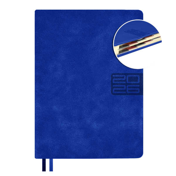 Ежедневник А6+ 2026 Escalada "#Думай как миллиардер" тв. обл., иск.кожа, сшивка, синий 70292