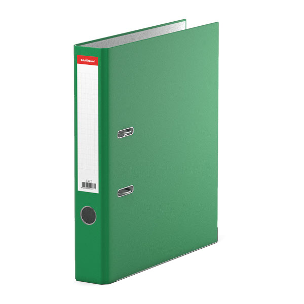 Файл А4, 50мм, разборный, картон/бумвинил, кант, зелёный "Стандарт" 697 Erich Krause