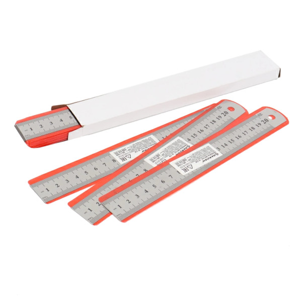 Линейка 20см, металл, серебряный, чехол SR-11996 Darvish