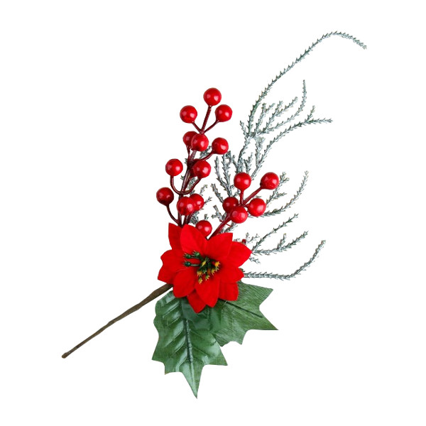 Декор "Зимняя магия" хвоя, цветок, ягоды 23см 4301786