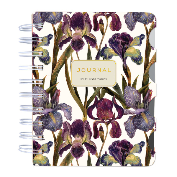 Записная книга А6 120л "Ирисы" в точку/клетка/линейка, гребень, тв.обл., карт 3-568/20 BV