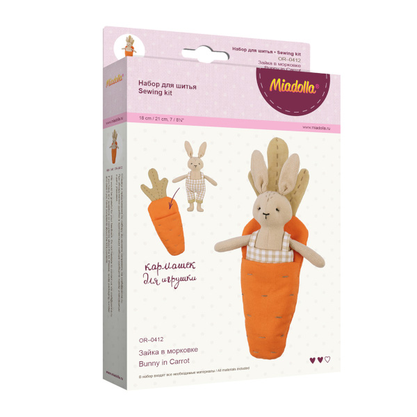 Набор для изготовления игрушки Miadolla "Зайка в морковке" OR-0412