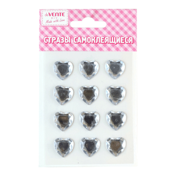 Стразы для декора самокл. "Heart" 8*10,5см, белый 8004047 deVENTE