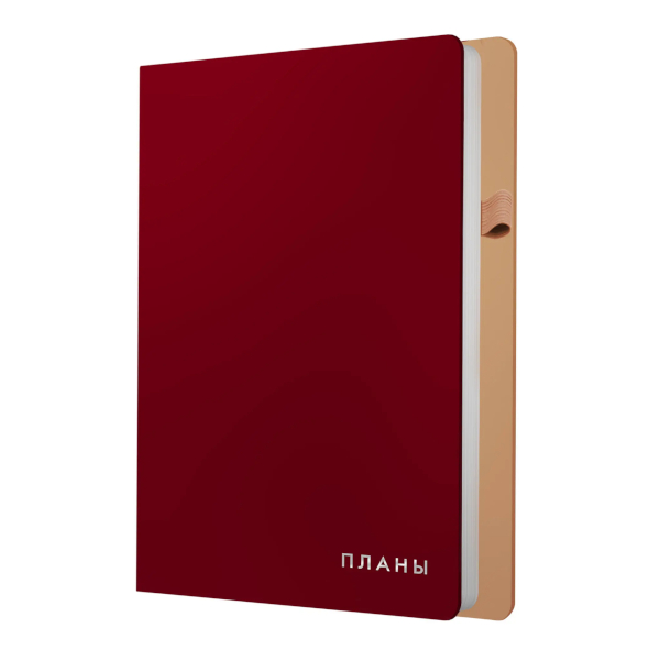 Ежедневник А5 136л не дат Listoff "Twist. Гранатовы" интегр. обл., иск.кожа, сшивка ЕИКТФ52513604