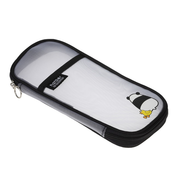 Пенал-футляр 1отд., 22*10*2см "Панда энерджи-black" без напол., нейлон, карман NPc_07003 Hatber