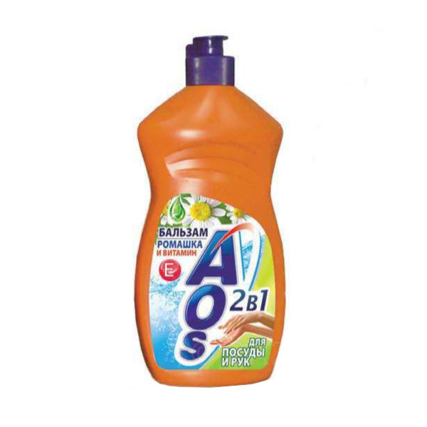 Жидкость для посуды "AOS" Бальзам Ромашка+Витамин Е 450мл КЗН198