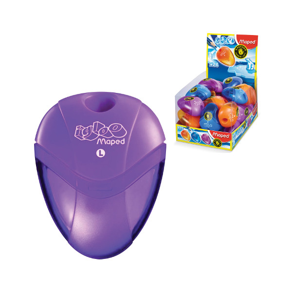 Точилка Maped "I-Gloo" для левшей, 1 отверстие, с контейнером, ассорти  032211