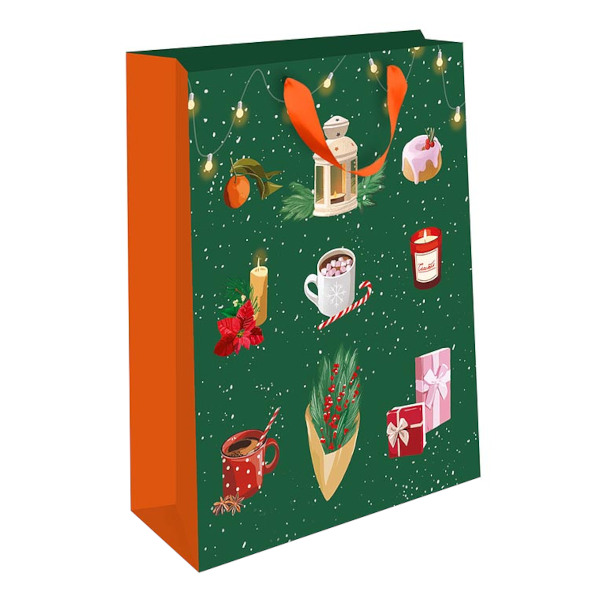 Пакет подарочный "Все для праздника на зеленом" 26*32*12см, ламинир. 1310.570 Арт Дизайн