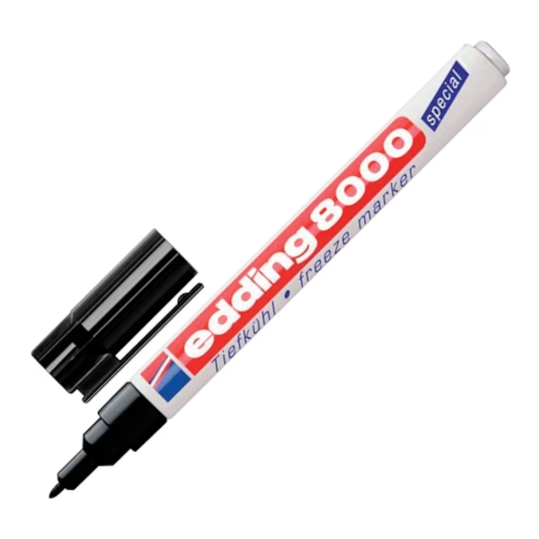 Маркер морозостойкий 1мм, спирт. осн., пулевид., черный, пластик. корп. E-8000/1 Edding
