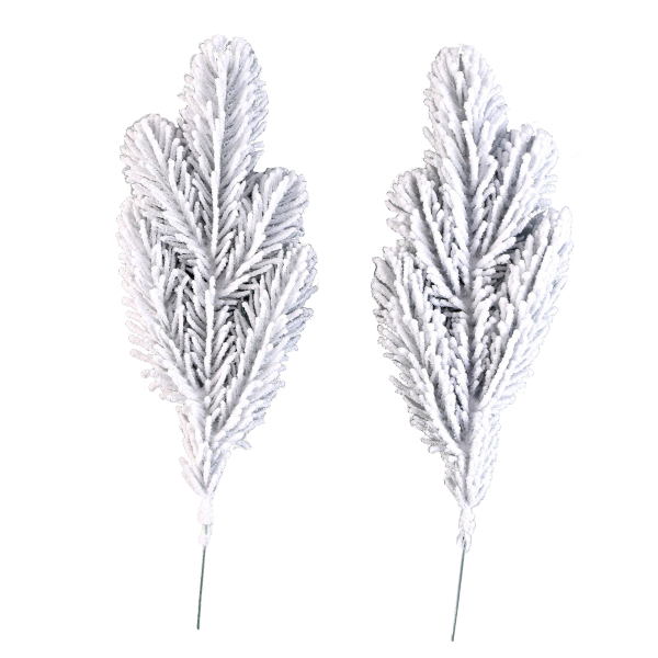 Декор "Еловые ветки" голубые, заснеженные 14*31см (уп*2шт) 9944093