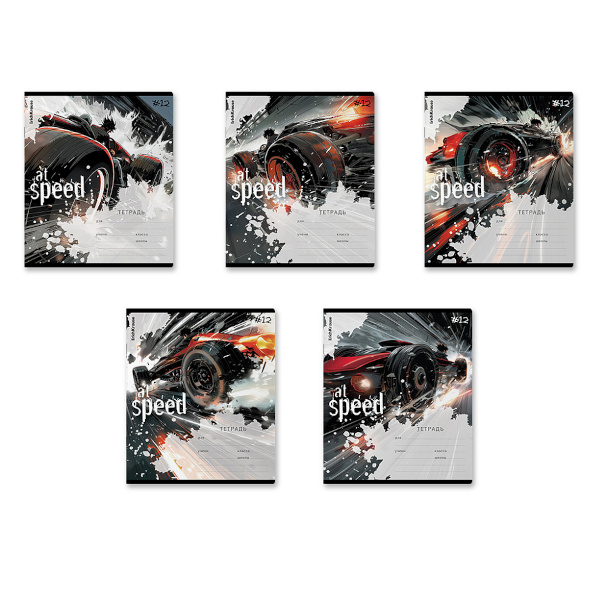 Тетрадь 12л А5+ клетка "Big Wheels" картон, ассорти 63242 Erich Krause