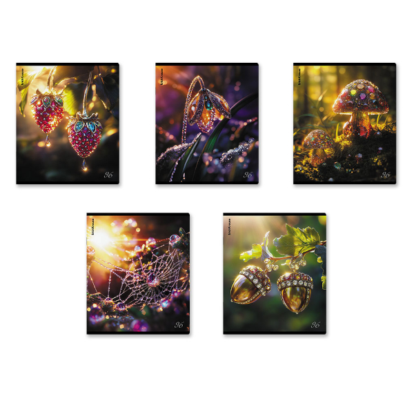 Тетрадь 96л А5+ клетка "Glassy" картон, ассорти 65239 Erich Krause