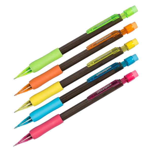 Карандаш механический 0,7мм HB, пластик. корп., ассорти, ластик XP820C_3620 OfficeSpace