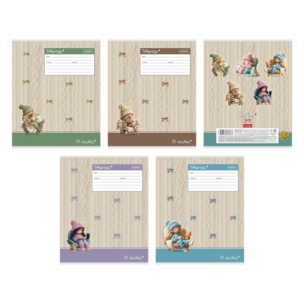 Тетрадь 24л А5+ клетка "Герои с характером" картон, ассорти 70913 Феникс+