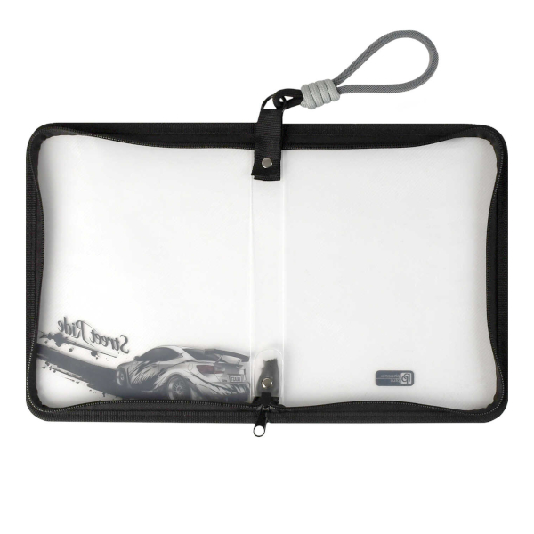 Папка для тетрадей А5 1отд., пластик, липучка "Белая машина" 72374 Феникс+