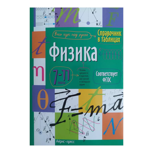 Книжка "Справочник в таблицах. Физика 7-11кл" А5+, 16л 24961 Айрис-Пресс