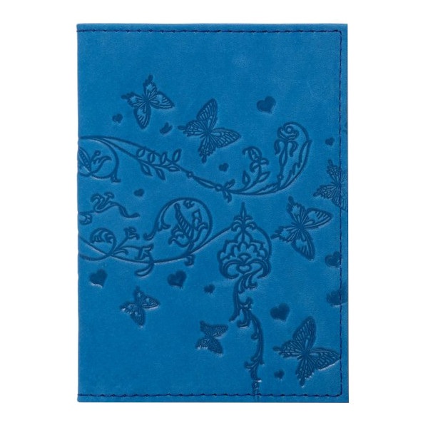 Обложка д/паспорта "Вдохновение" нат.кожа, конгрев, голубой 1,2-040-213-0 Imige