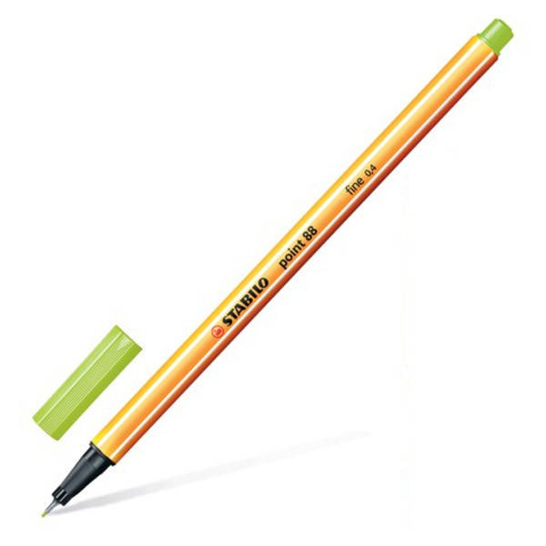 Ручка капиллярная Stabilo "Point 88" светло-зеленая, 0,4мм 88/33