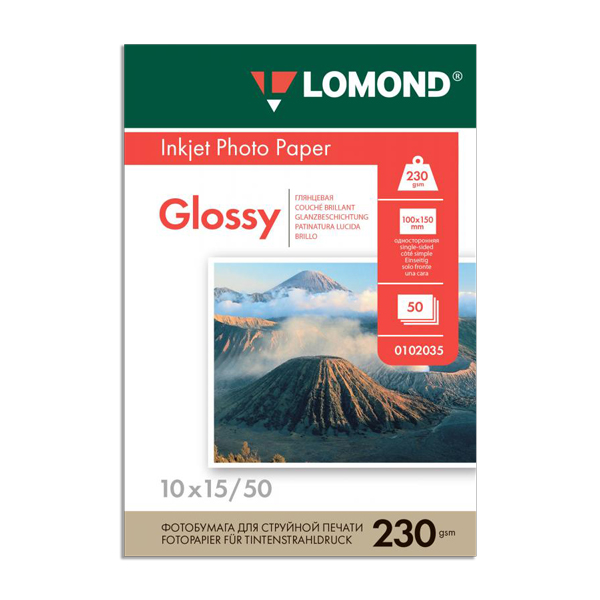 Бумага А6 Lomond для стр.пр. 230г/м2, глянцевая, односторонняя 0102035 (50л)