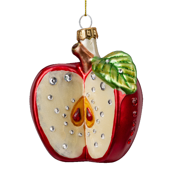 Украшение подвесное Erich Krause Decor "Яблоко со стразами" 9см, стекло 64425