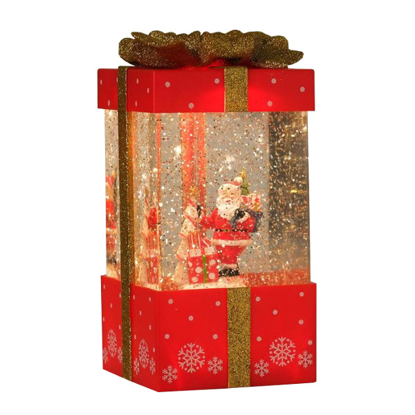 Сувенир световой "Подарок красный", 10*10*19 см, USB, музыка, т/белый 5106522