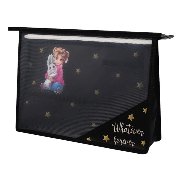 Папка для труда А4 1отд., пластик, молния "Девочка и зайка" 69287 Феникс+