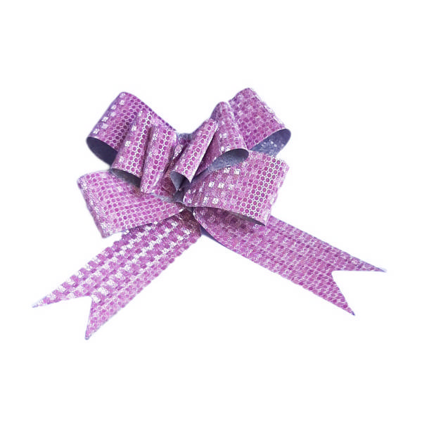 Бант для подарочной упаковки "Бабочка" 4,5см*47см, розовый, голография ЧО 4050Роз Квадра (1 шт)