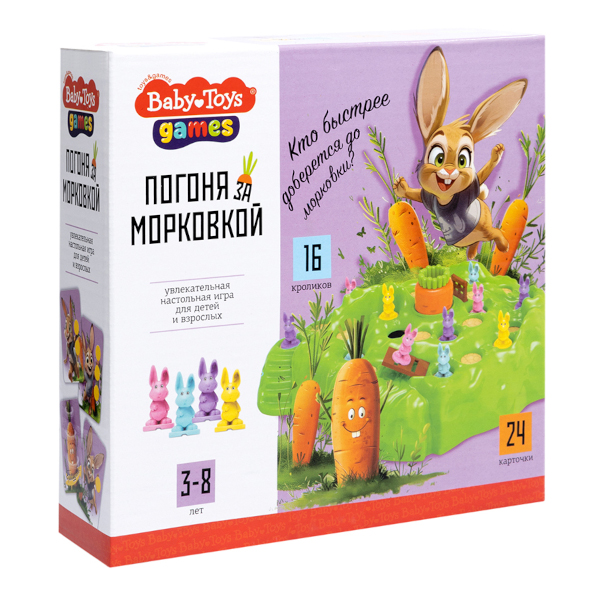 Игра настольная "Погоня за морковкой" 70046 Baby Toys