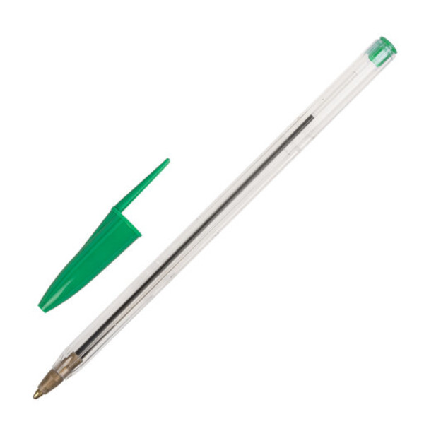 Ручка шар. 1,0мм, зеленый, прозрач корп. "Basic Budget BP-02" 143761 Staff
