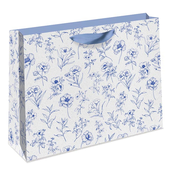 Пакет бумажный 40*50*15см "Синие цветы" 2326.156 Арт Дизайн