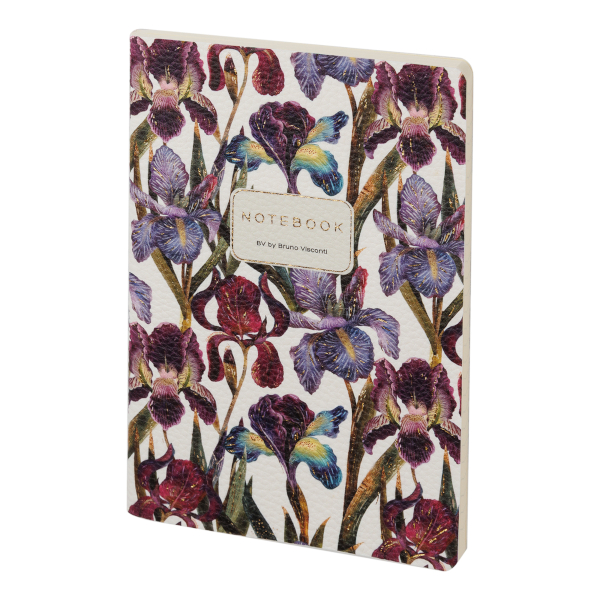 Тетрадь 60л А5 линейка/сшивка "Ирисы" иск.кожа, рисунок 7-60-1315/16 Bruno Visconti