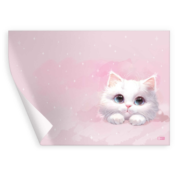 Пленка для уроков труда 50*70см "Белый кот" 72994 Феникс+